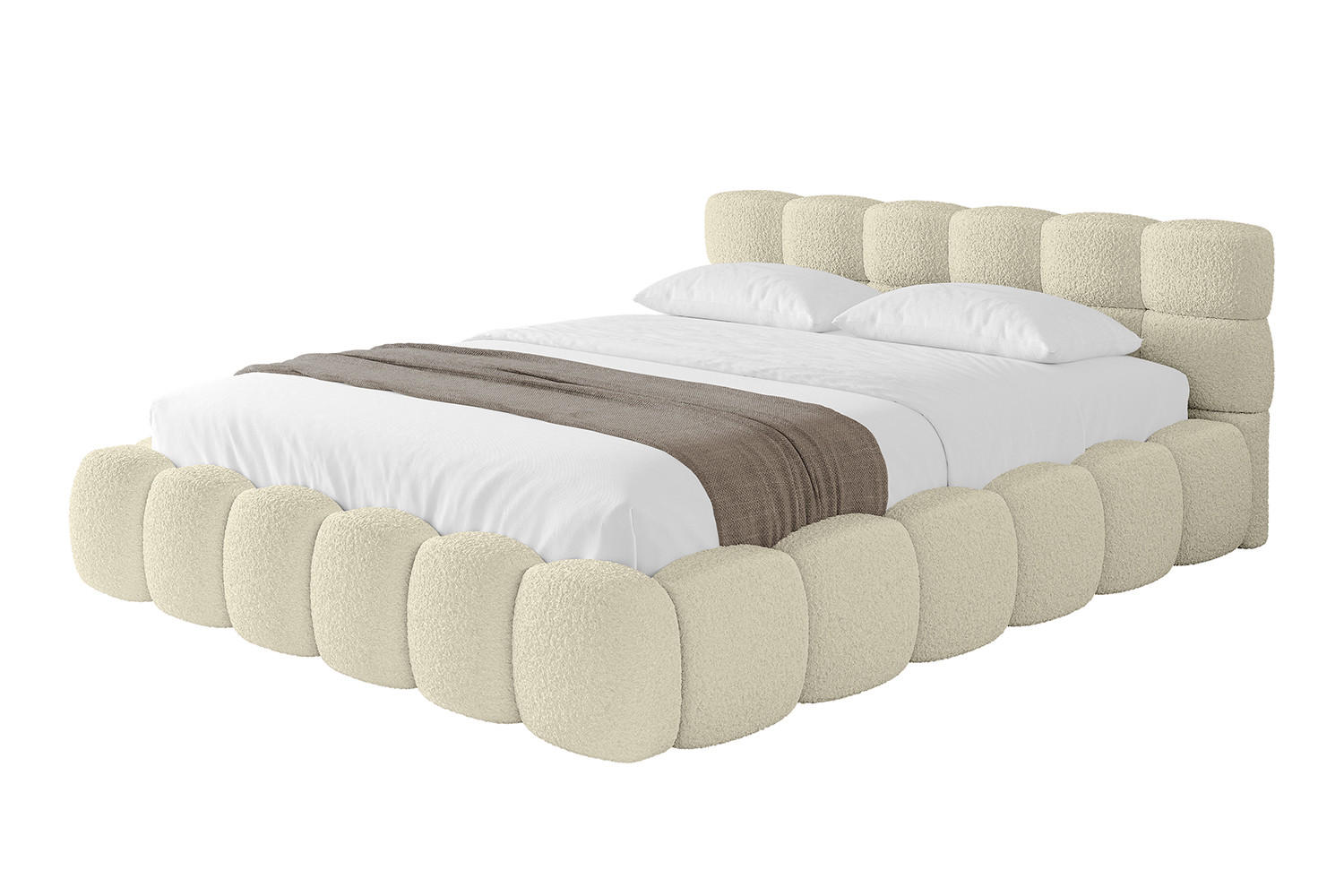 POLSTERBETT mit Bettkasten und Lattenrost, Boxbett ohne Matratze - LEYA-v1 180x200 Beige - Beige, Holzwerkstoff/Textil (180/200cm) - ALTDECOR