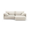 ECKSOFA rechts Torino aus strukturiertem Stoff elfenbein 3 Sitzplätze - Ecru, Textil (170/220cm) - Micadoni