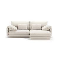 ECKSOFA rechts Torino aus strukturiertem Stoff elfenbein 3 Sitzplätze - Ecru, Textil (170/220cm) - Micadoni