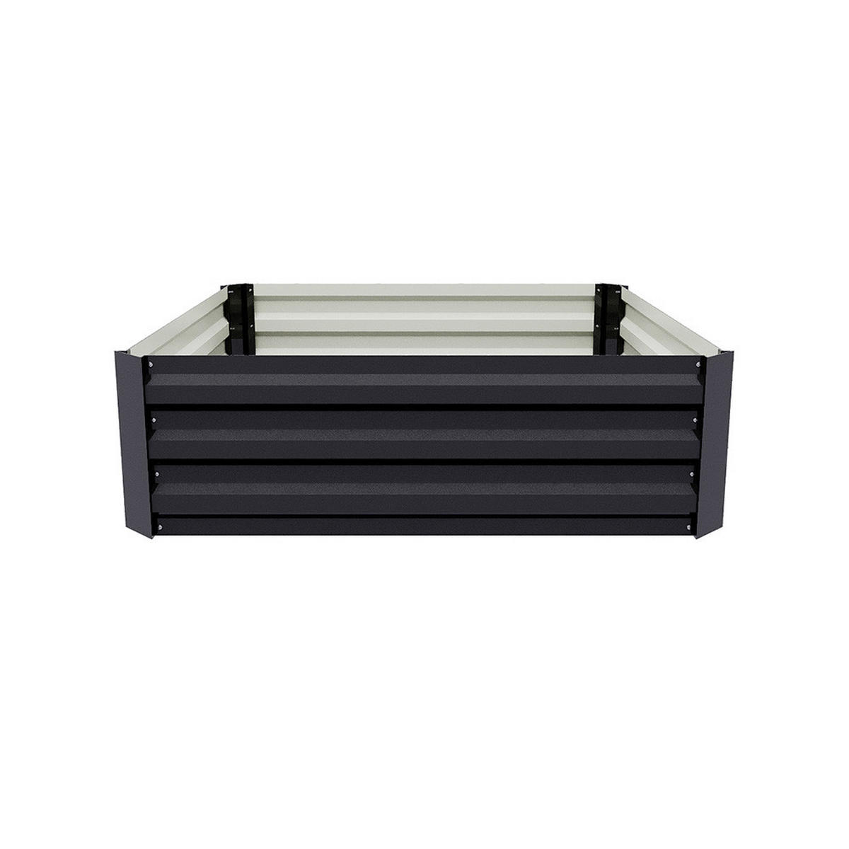 HOCHBEET Pflanzkasten aus verzinktem Stahl in Anthrazit Quadratischen Blumenkasten für Garten und Balkon, 100 × 100 × 30 cm 4,85 kg - Dunkelgrau, Metall (100/30/100cm) - Livingandhome