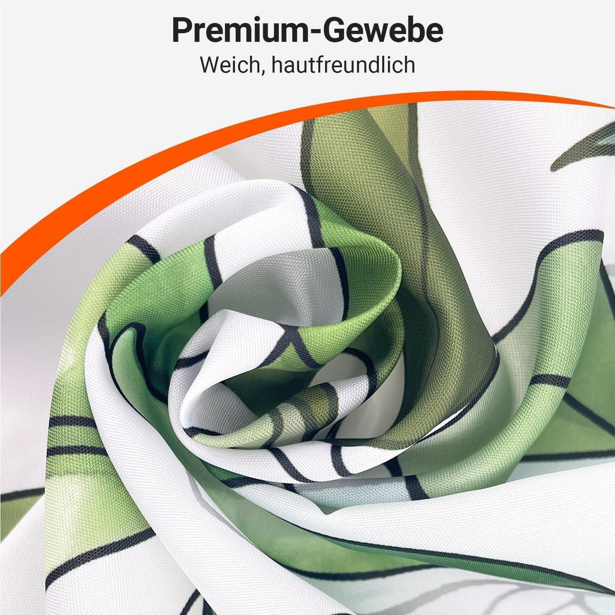 DUSCHVORHANG Grün Blätter 220 x 200 cm - Grün, Textil (220/200cm)