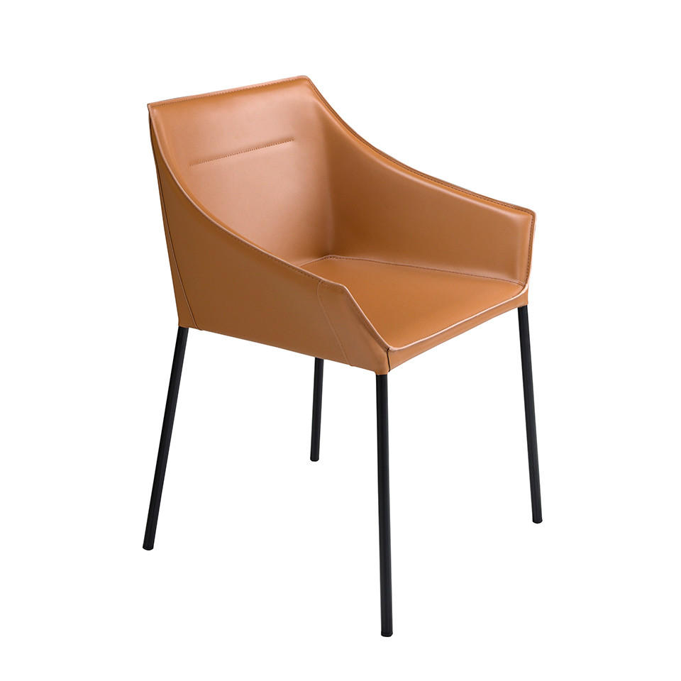 STUHL Braun Schwarz 62/60/79 cm - Schwarz/Braun, Leder (62/79/60cm) - ANGEL CERDA