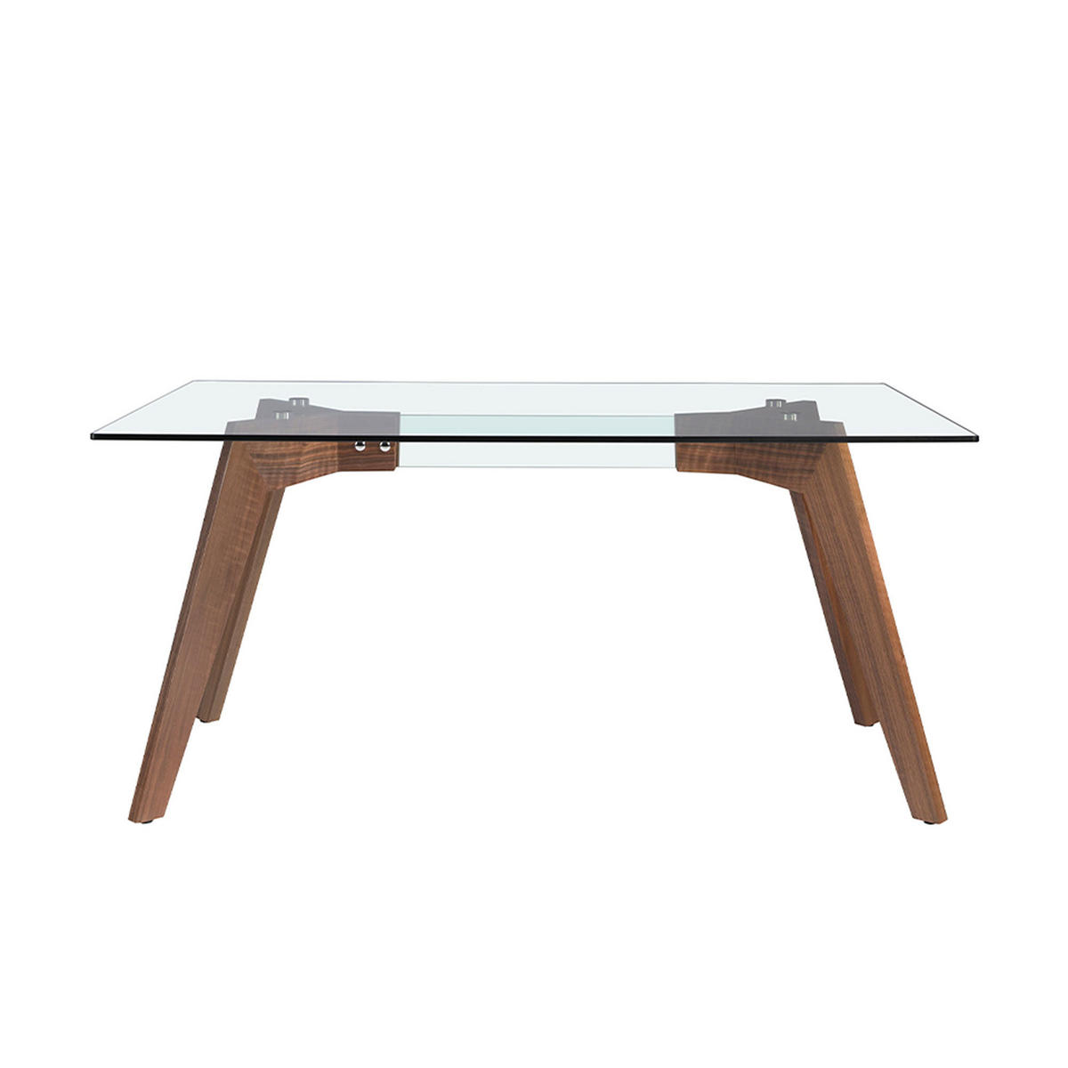 ESSTISCH Esstisch Rechteckig gehärtetes Glas aus Walnuss 160/95/76 cm - Transparent/Walnussfarben, Glas/Holz (95/160/76cm) - ANGEL CERDA