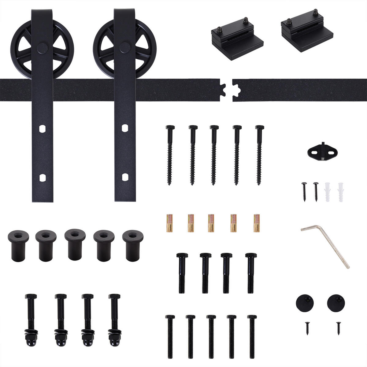SCHIEBETÜRSYSTEM - Schwarz, Metall (4/0.6/200cm) - HOMCOM