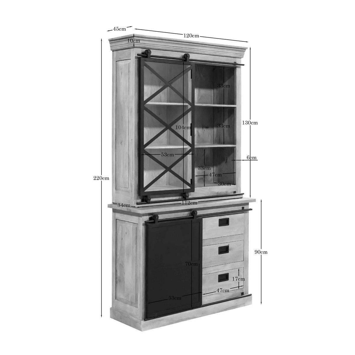 VITRINE Fresno Braun 45/120/220 cm - Braun, Holz (120/220/45cm) - Starfurn