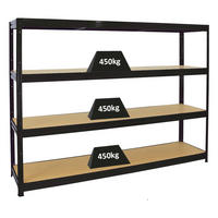 SCHWERLASTREGAL Dino 180x240x60 cm Fachlast 450kg Schwarz - Schwarz, Metall (240/180/60cm) - PROREGAL