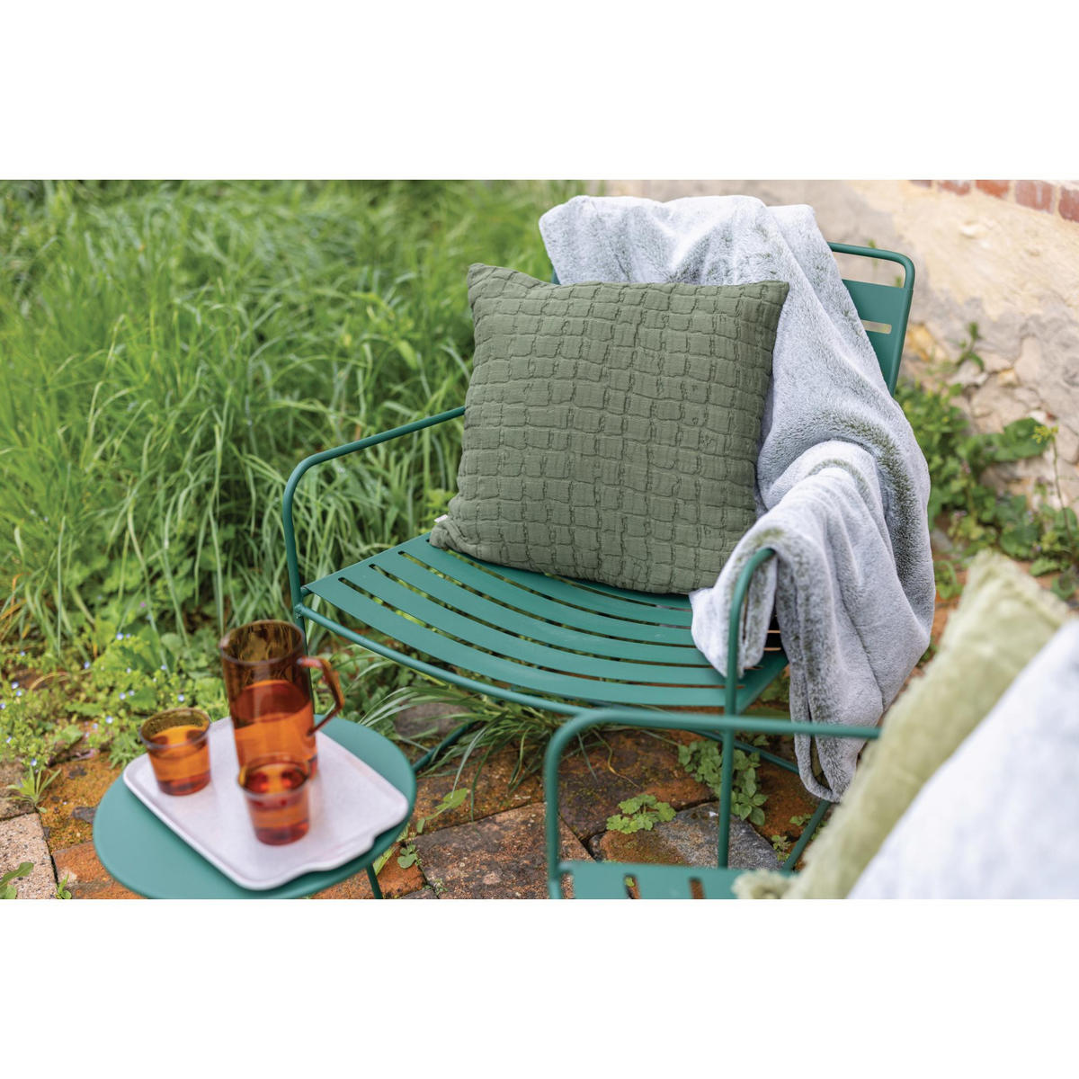 KISSEN Swami olivgrün 45 x 45 cm - Olivgrün, Textil (45/45cm) - Vivaraise