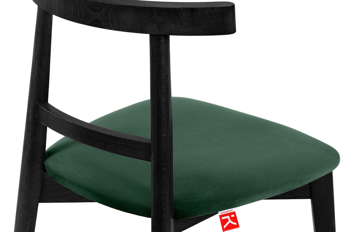 ESSTISCHSTÜHLE LILIO 2 St Vintage, Dunkelgrün / schwarz - Dunkelgrün/Schwarz, Holz/Textil (47/76/45cm) - KONSIMO®