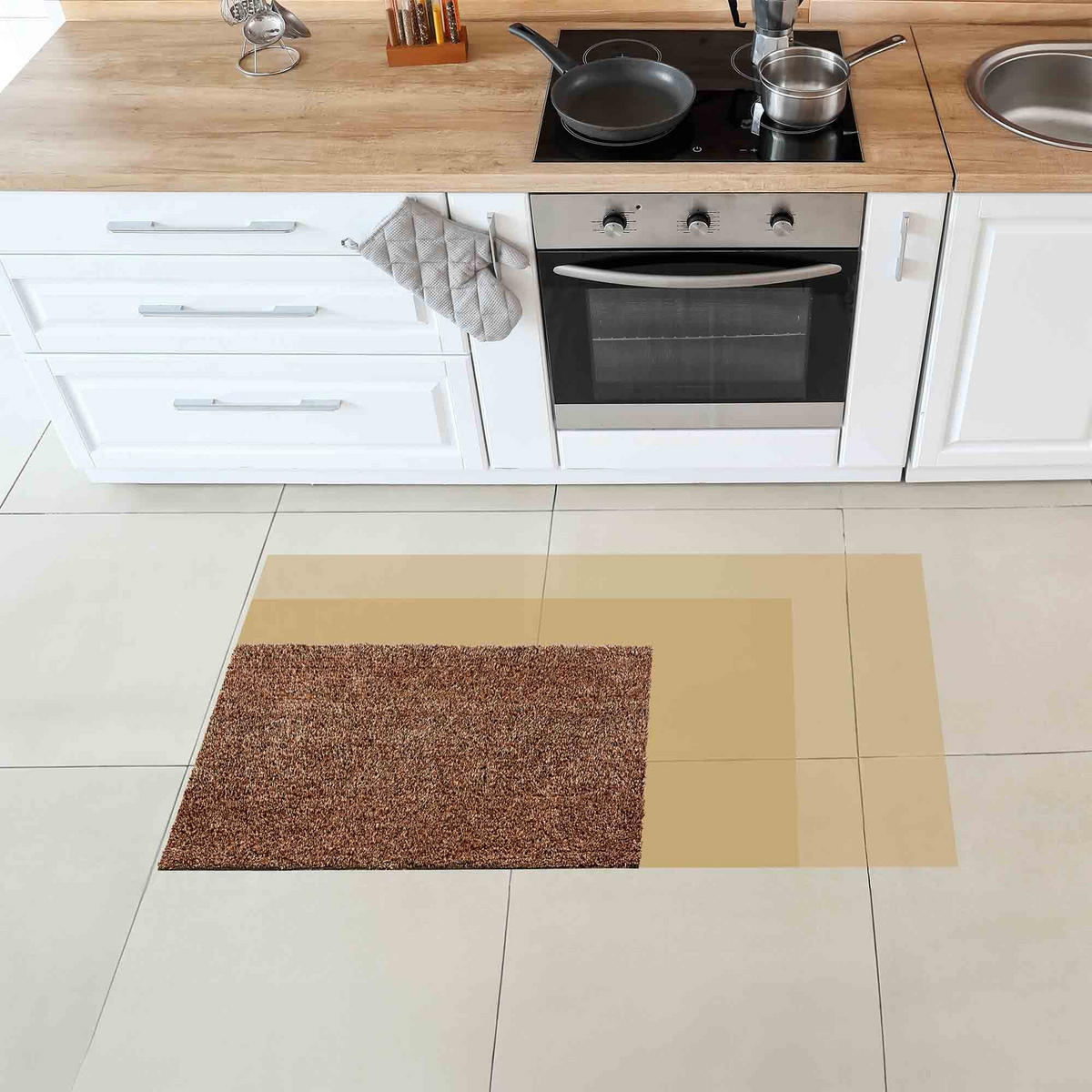 FUSSMATTE WASCHBAR QUARZIT - Braun, Textil (50/80cm) - Astra