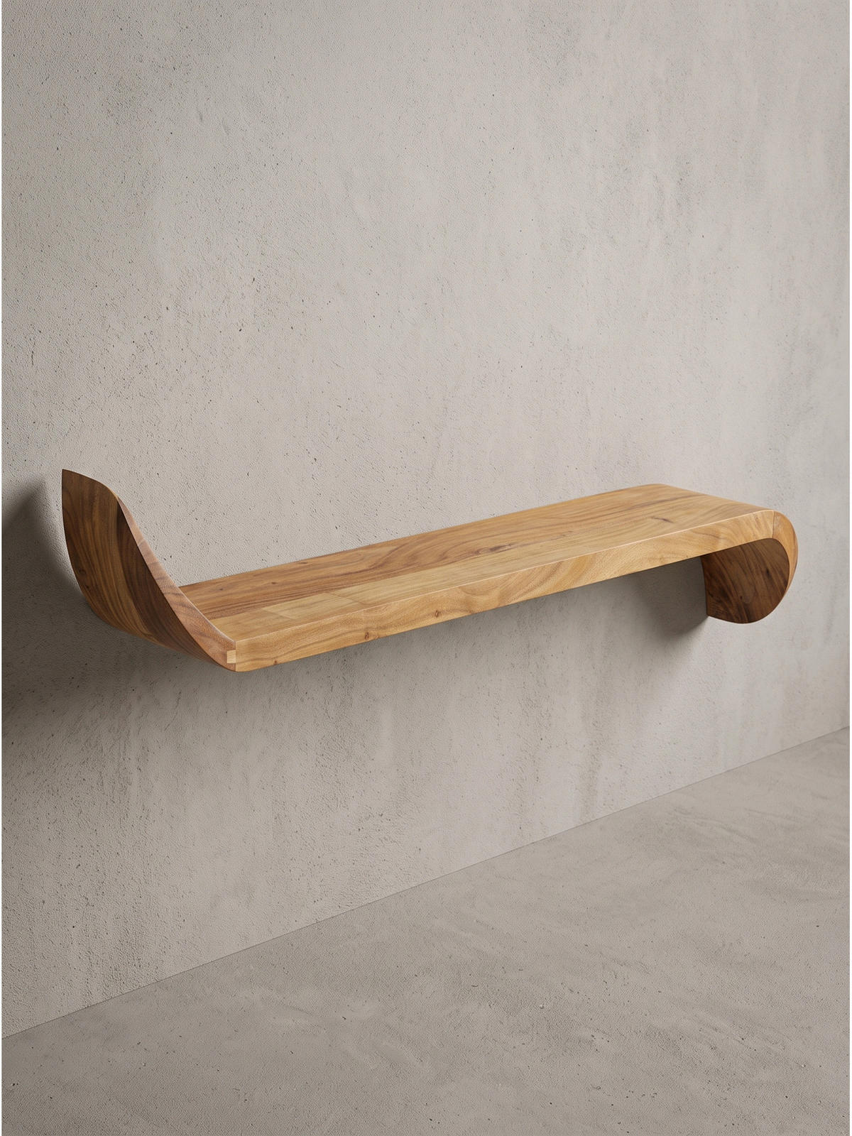 WANDREGAL ARBOGA, Mango Massivholz, handgefertigt, 80 x 20 x 36 cm - Braun, Holz (80/36/20cm) - KADIMA DESIGN