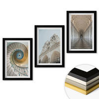 WANDBILDER 3er-Set - 20x30 cm Schwarzer Rahmen - Wendeltreppe der Kathedralenfassade - Schwarz, Kunststoff (20/30cm) - ArtPrintCave