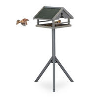 VOGELFUTTERHAUS - Grau, Holz (62/120/55cm) - Relaxdays