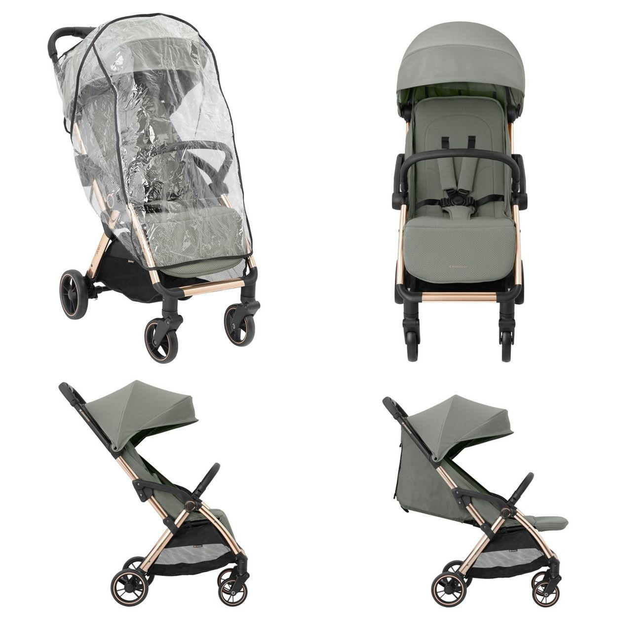 BUGGY Eden bis 22 kg grün Federung Regenschutz zusammenklappbar - Grün, Metall (62/47/100cm) - Kikka boo
