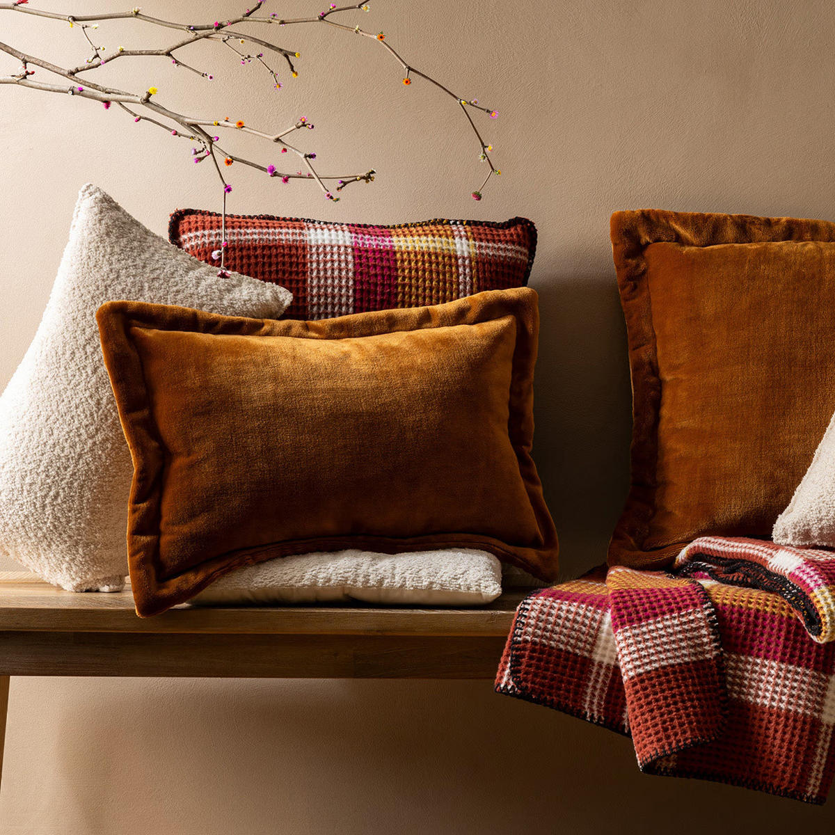 KISSEN Cuddly 58/38/10 cm - Orange, Textil (38/58cm) - Atmosphera Createur d´interieur