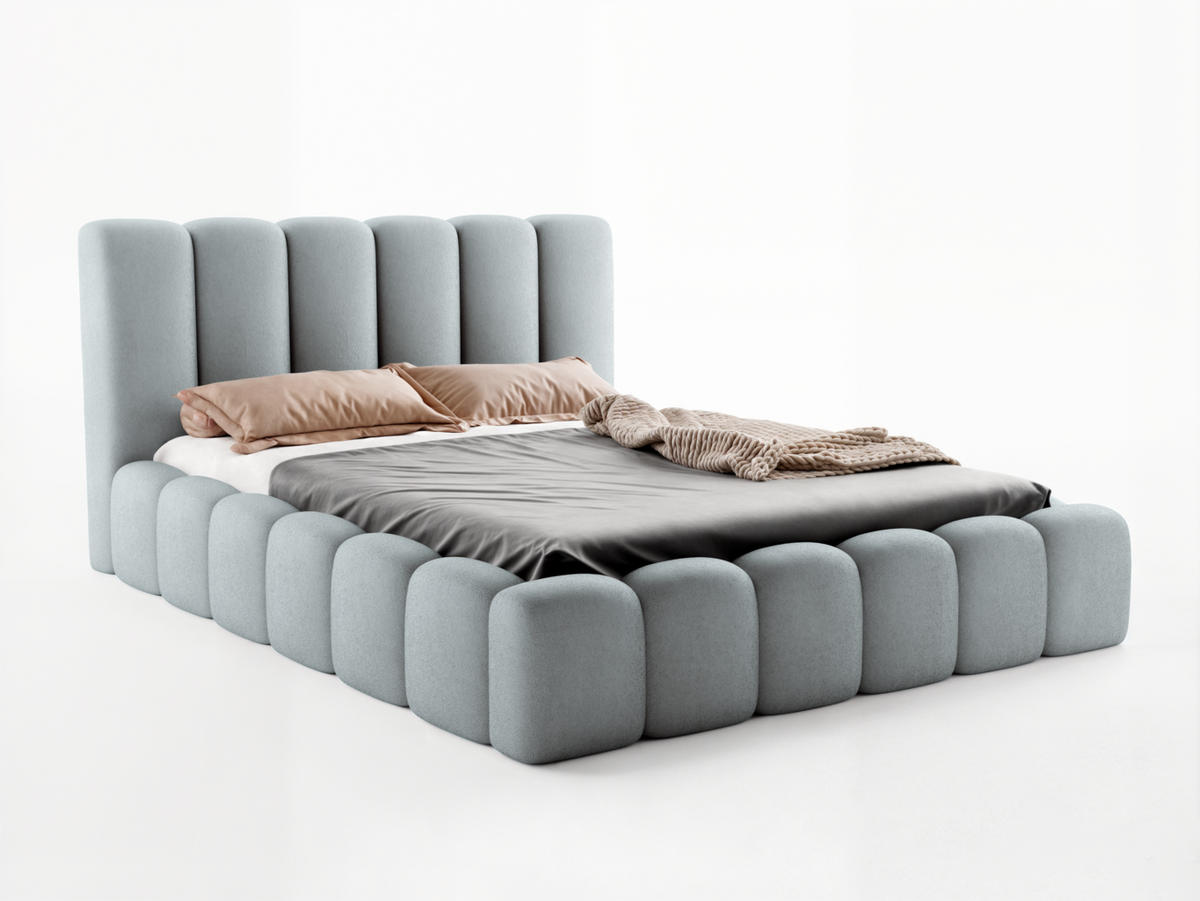 POLSTERBETT VELORA 160x200 GRAU - Grau, Textil (160/200cm) - Luxkor24