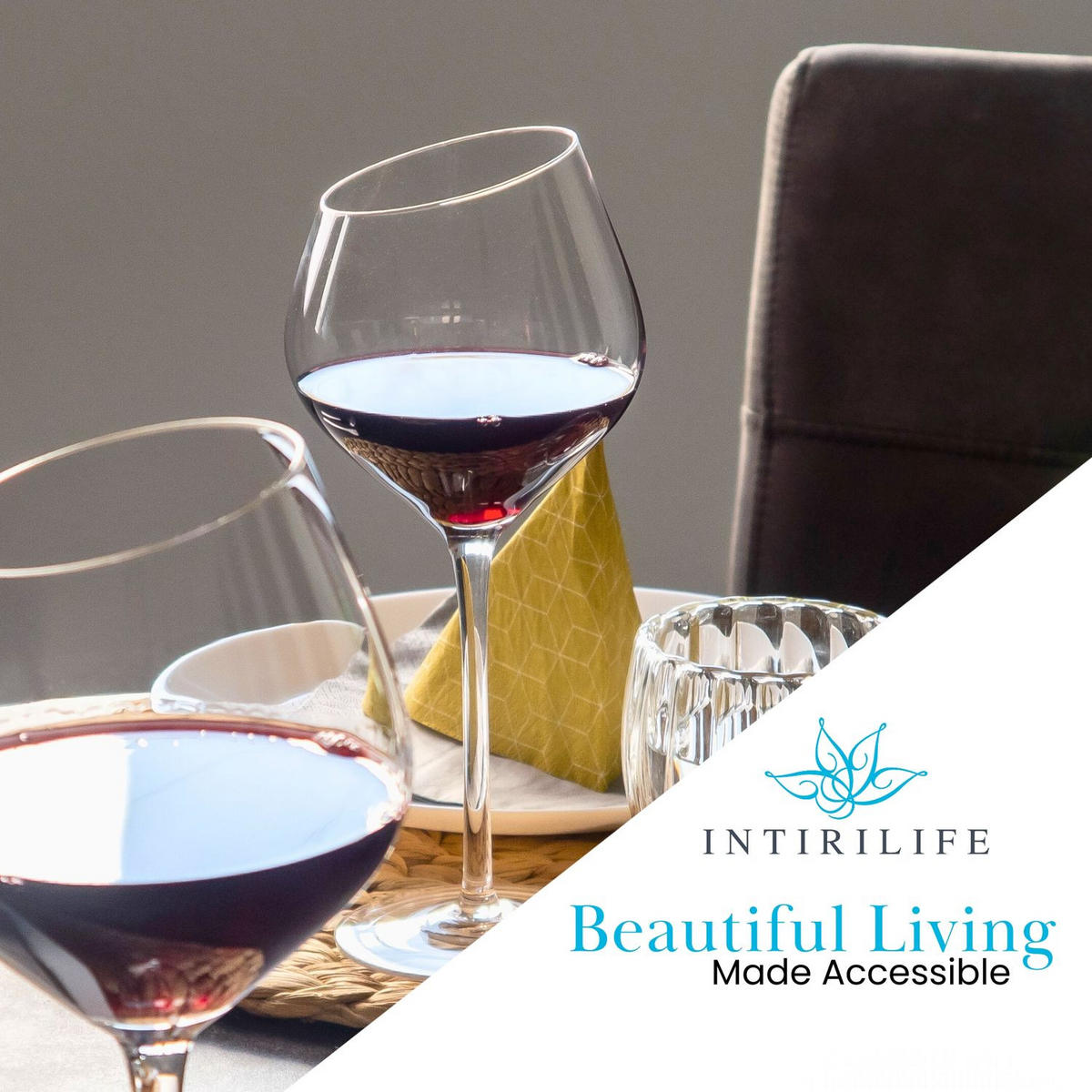 WEIN GLAS SET moderne Kante 470 ml (2er-Set) - Transparent, Glas (0.47L) - Intirilife