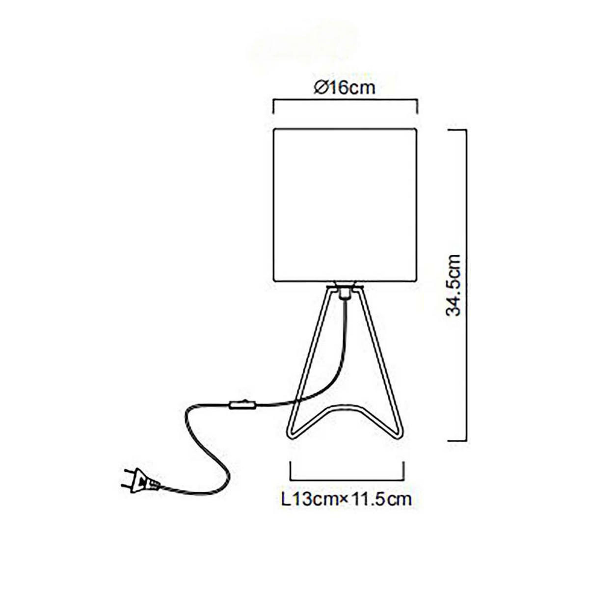 TISCHLEUCHTE Tamian Weiß Textil - Weiß, Metall (16/16/34.5cm) - Globo Lighting