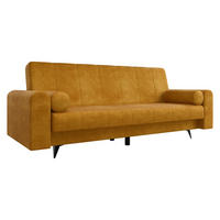SCHLAFSOFA Zuri - Currygelb/Schwarz, Holz/Textil (240/93/91cm) - MIRJAN24