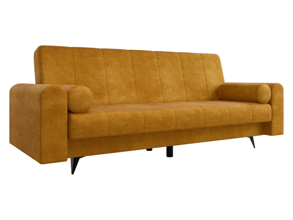 SCHLAFSOFA Zuri - Currygelb/Schwarz, Holz/Textil (240/93/91cm) - MIRJAN24