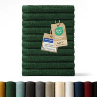 RUČNÍK PRO HOSTY sada 10 ks, 10x ručník pro hosty 30/30 cm, tmavě zelená - tmavě zelená, textil (30/30cm) - Blumtal