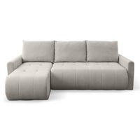 ECKSOFA Timmone Hellbeige Chenille 230 cm - Ecru/Schwarz, Kunststoff/Textil (230/149cm) - Selsey