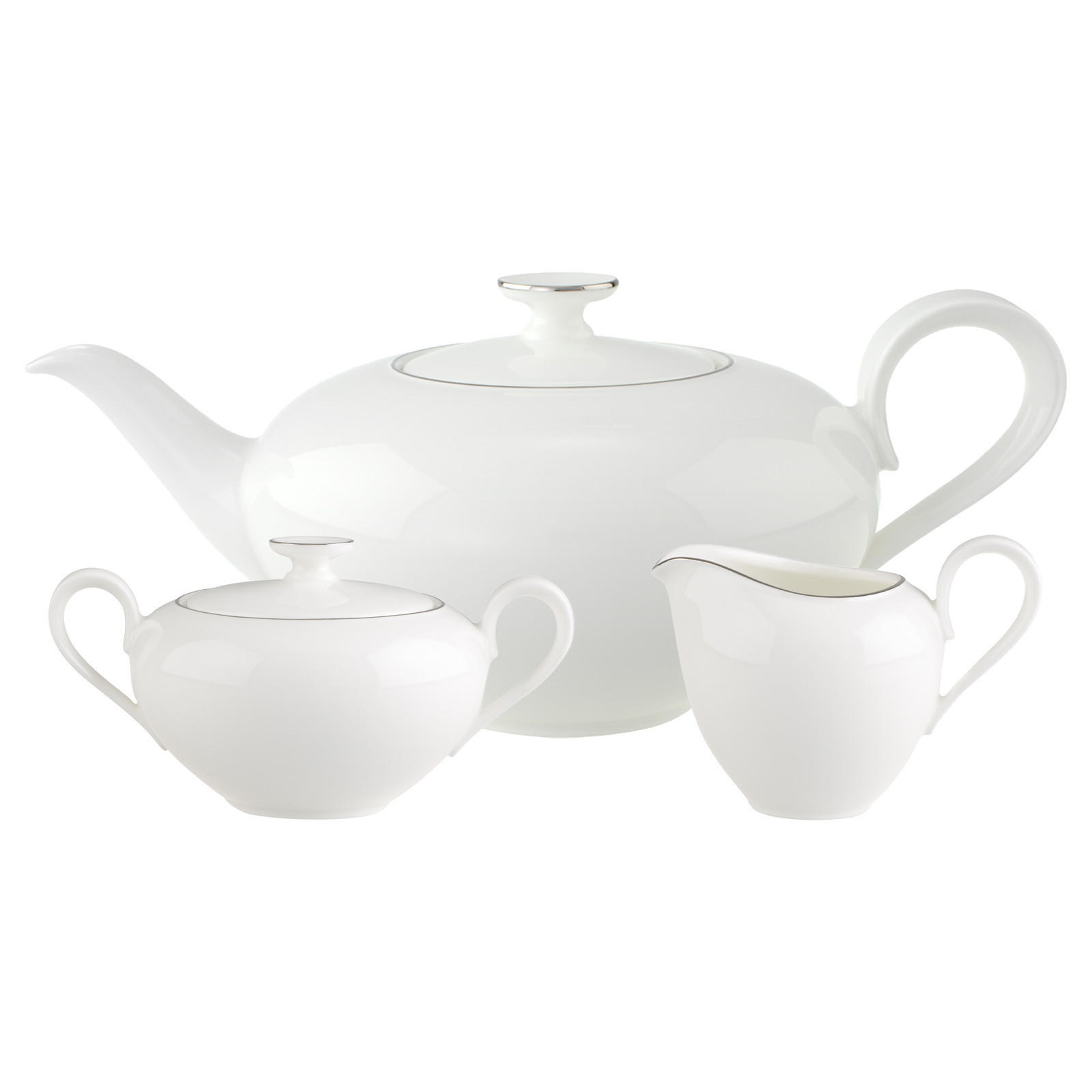 TEEZUBEHÖR SET Anmut Platinum No.1 weiß 3er Set - Weiß, Keramik (0.001L) - Villeroy & Boch