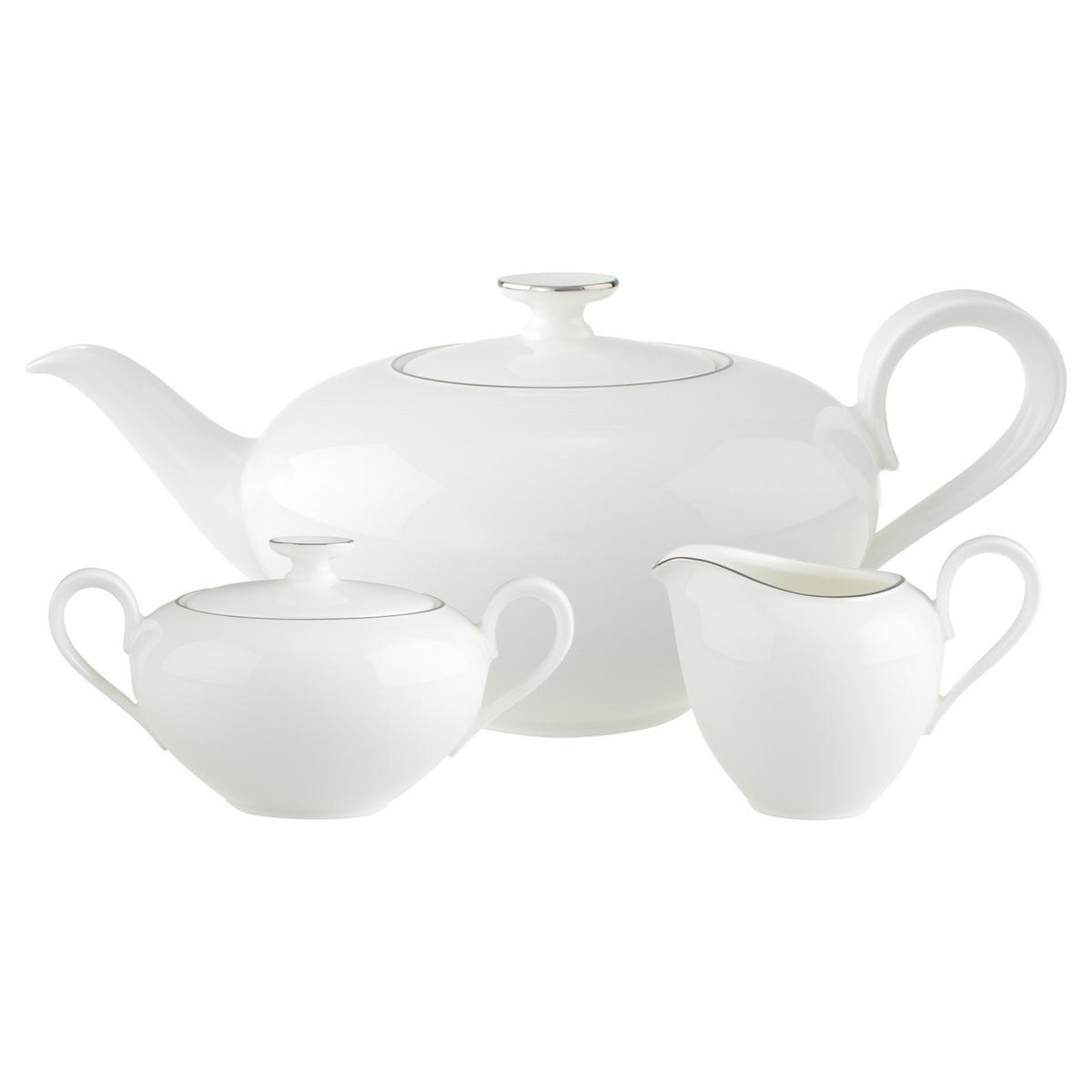 TEEZUBEHÖR SET Anmut Platinum No.1 weiß 3er Set - Weiß, Keramik (0.001L) - Villeroy & Boch