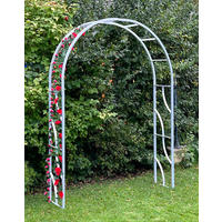 ROSENBOGEN Metall Verzinkt Massiv 150 cm Torbogen - Grau, Metall (150/196/40cm) - DanDiBo