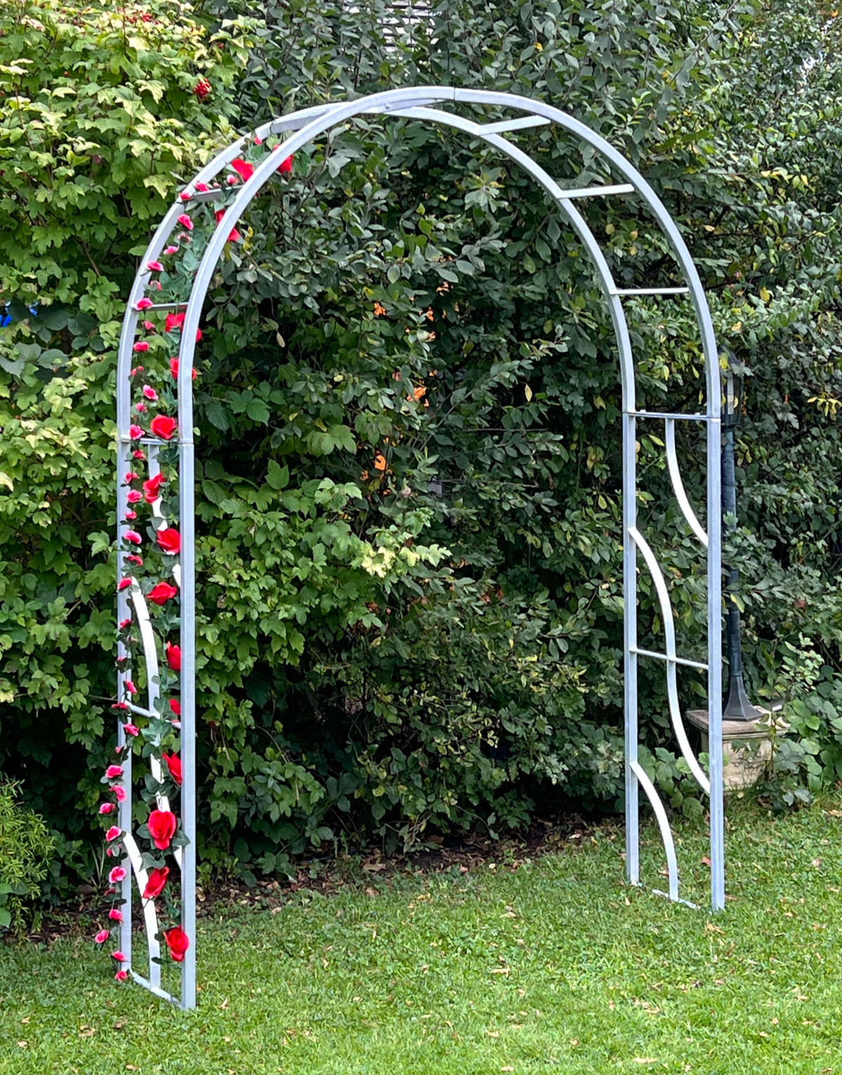 ROSENBOGEN Metall Verzinkt Massiv 150 cm Torbogen - Grau, Metall (150/196/40cm) - DanDiBo