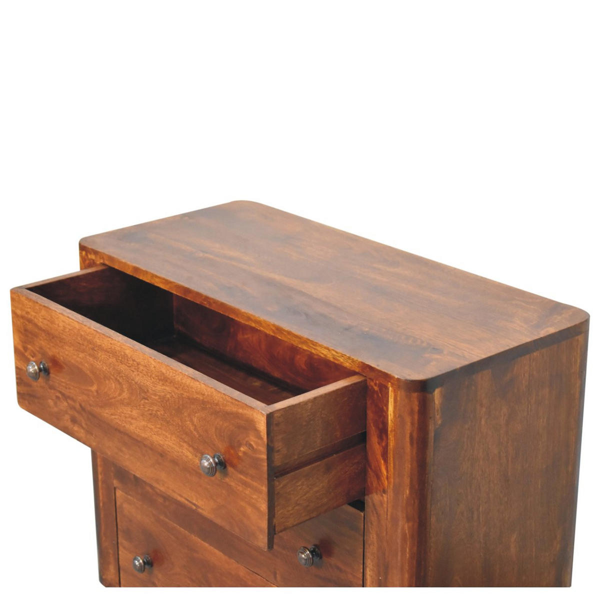 KOMMODE Kastanien-Finish, 3 Schubladen, Braun - Braun, Holz (35/80/75cm) - Artisan Furniture