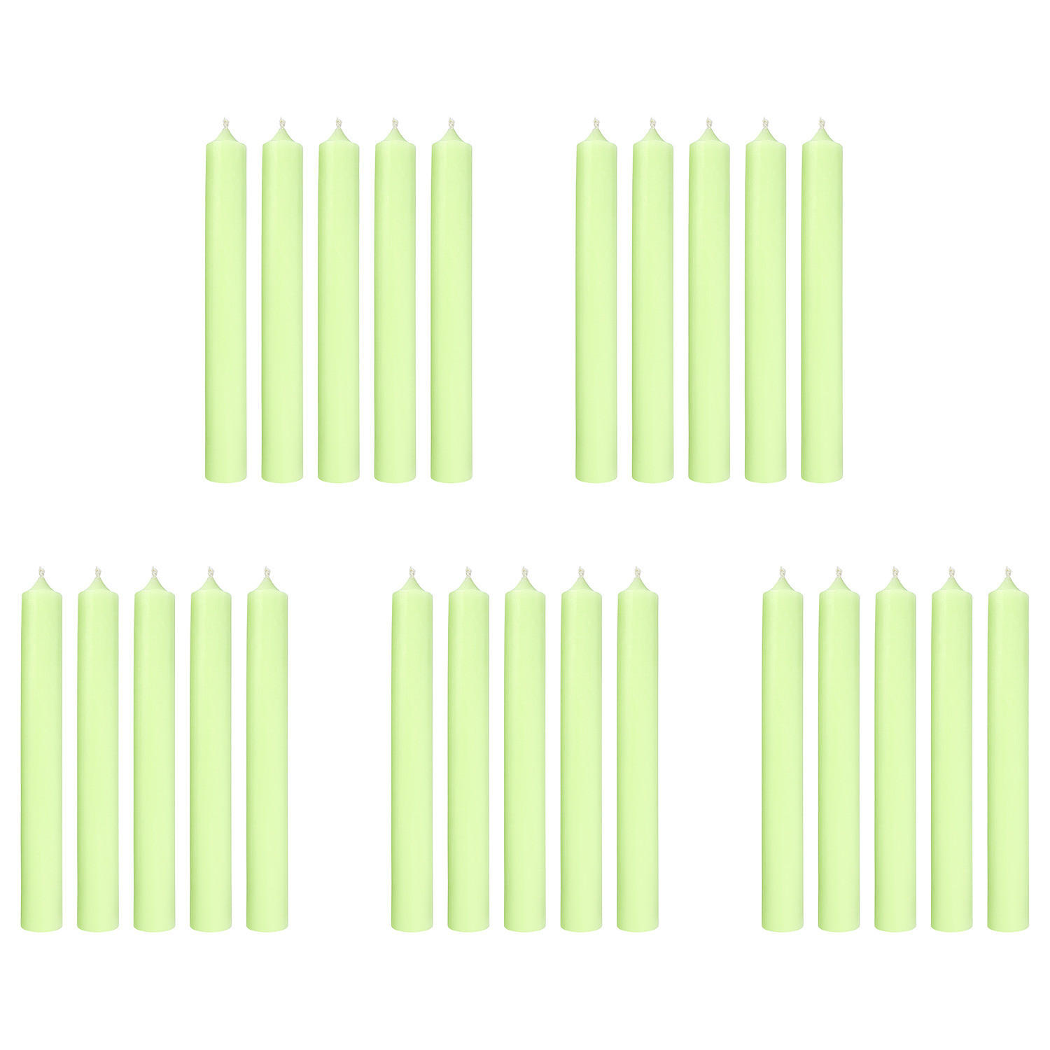 STABKERZE (25er Set) Rainbow - Limette, Paraffin (2.2/18/2.2cm) - BUTLERS