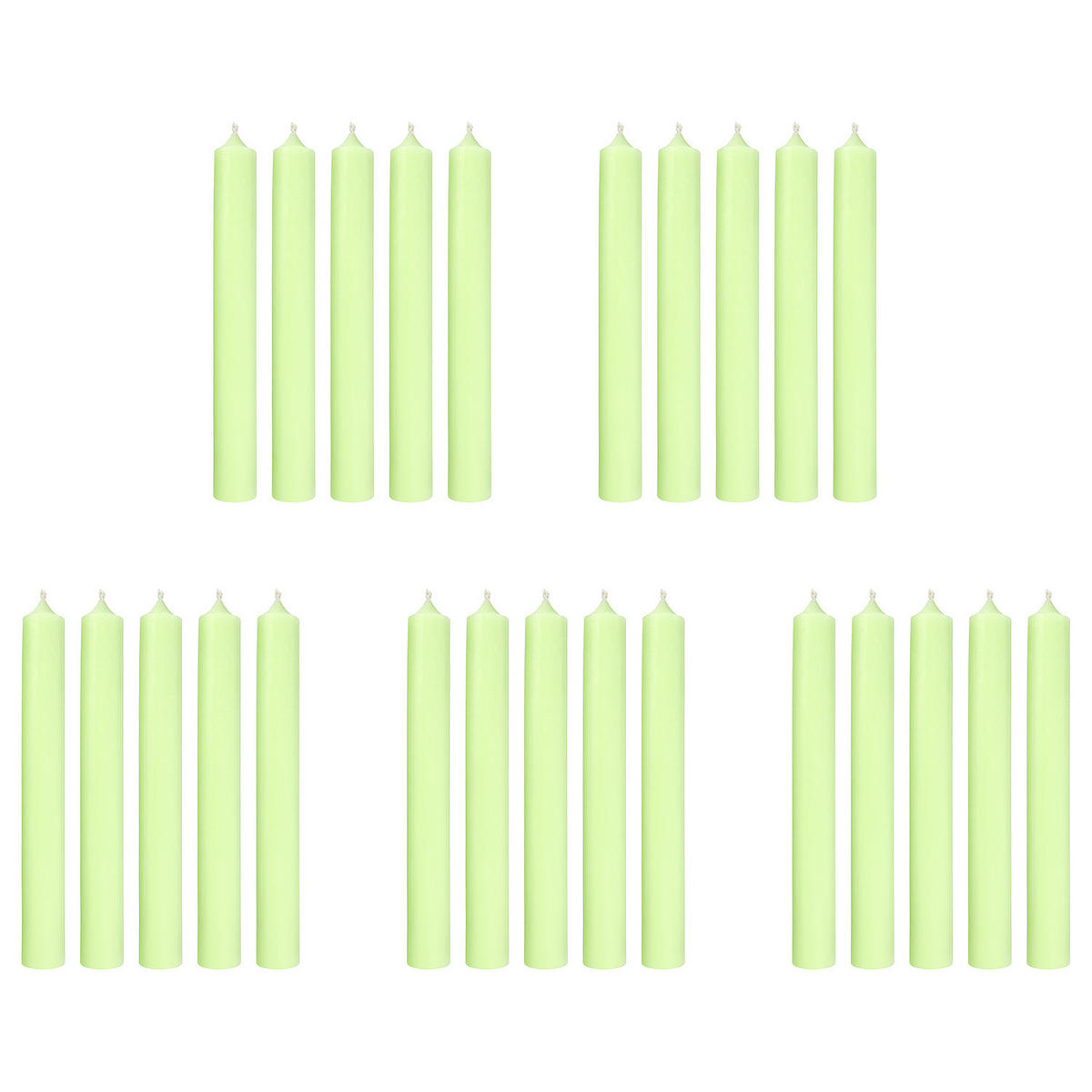 STABKERZE (25er Set) Rainbow - Limette, Paraffin (2.2/18/2.2cm) - BUTLERS