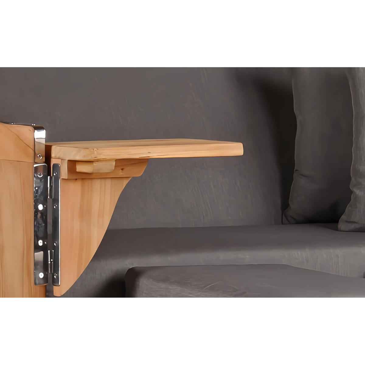 STRANDKORB Düne 2 Sitzer Teak PE Grey - Braun/Grau, Holz/Metall (125/170/80cm) - Mr. Deko