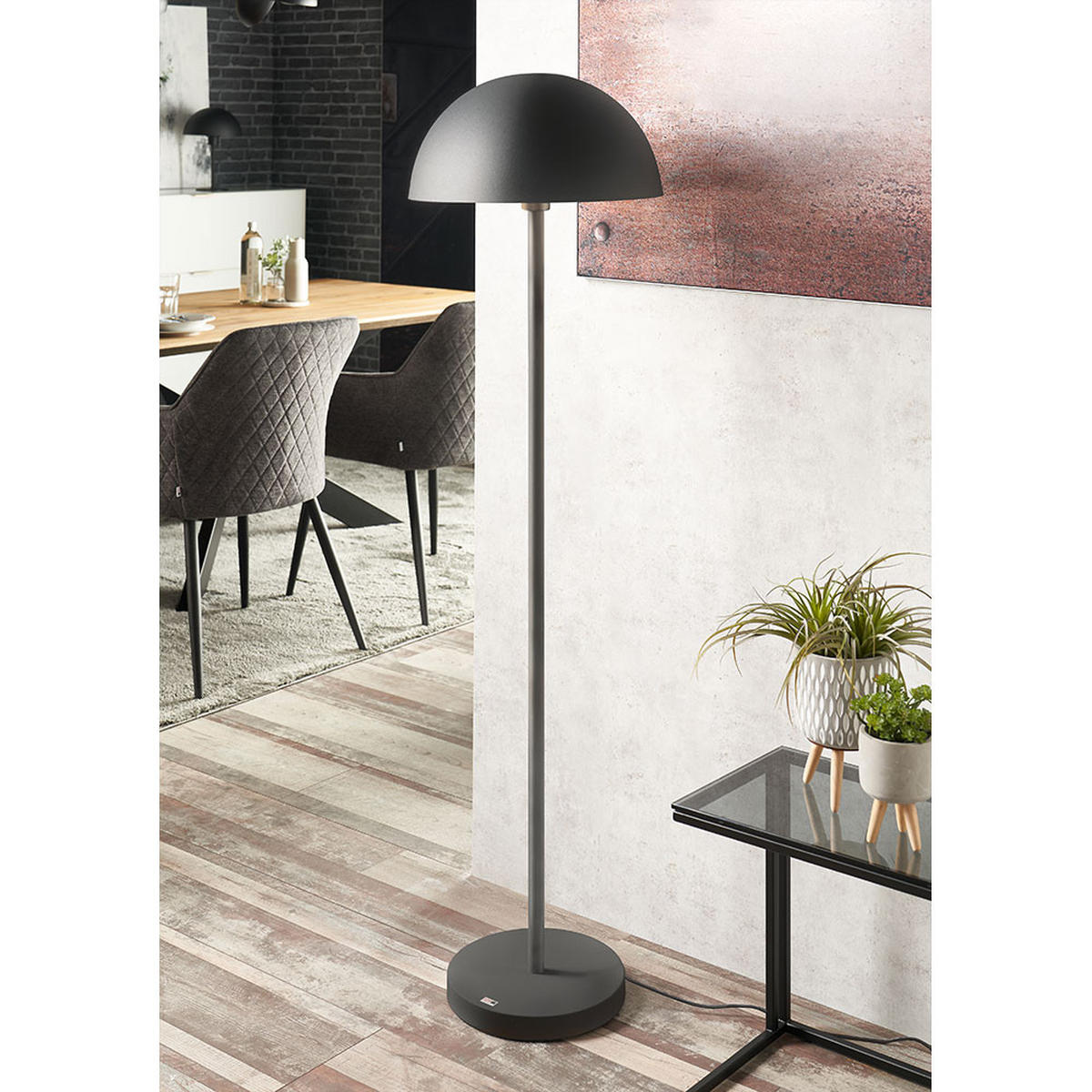 LED STEHLEUCHTE Alu Dunkelgrau Matt - Grau, Metall (45/45/145cm)