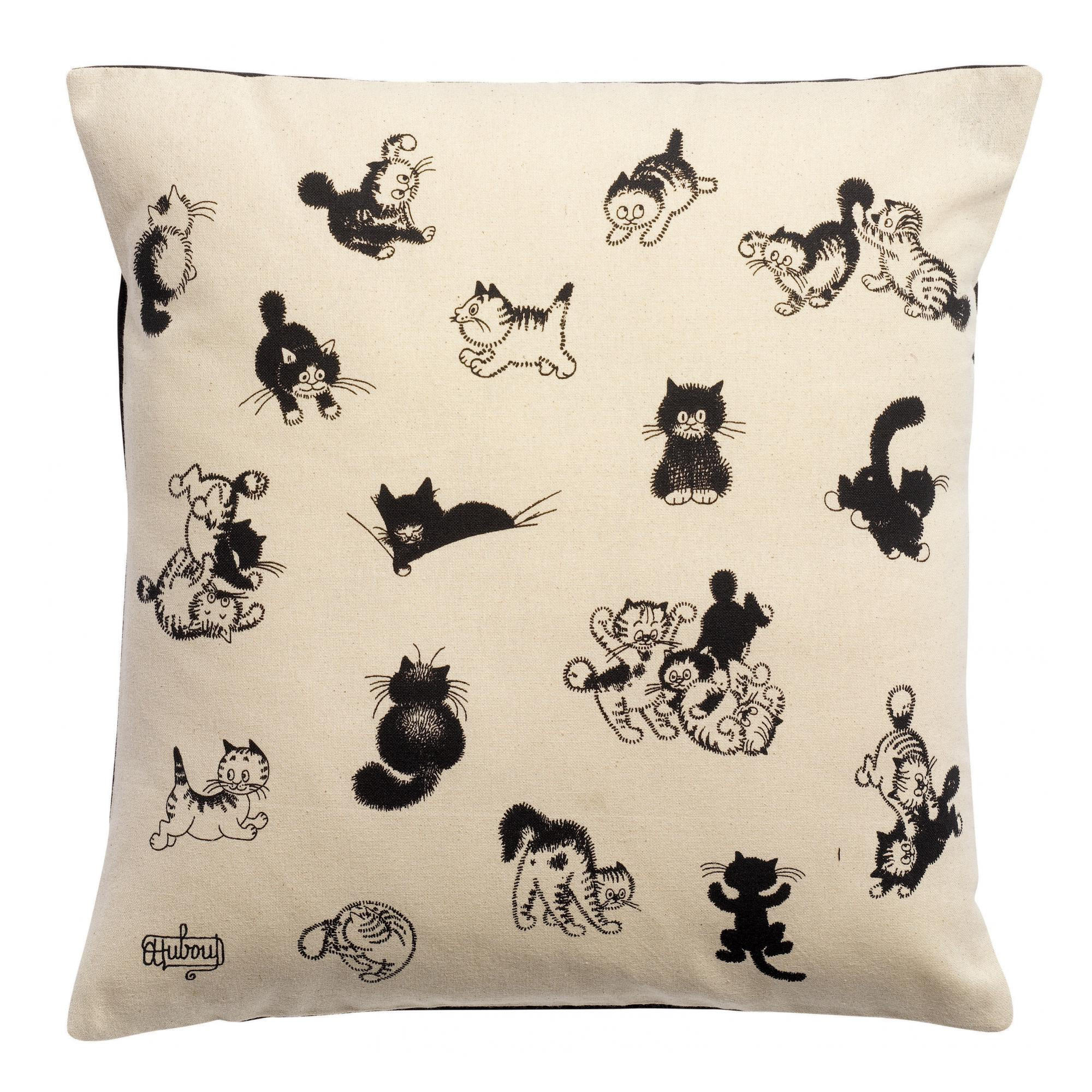 KISSEN Dubout Les chatons ekrü 45 x 45 cm - Weiß, Textil (45/45cm) - Winkler