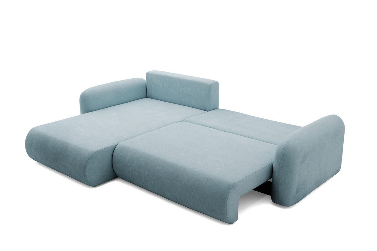 ECKSOFA NEST Universal mit Liegeflache 157x240 cm - Blaugrau, Textil (280/187cm) - Muffo