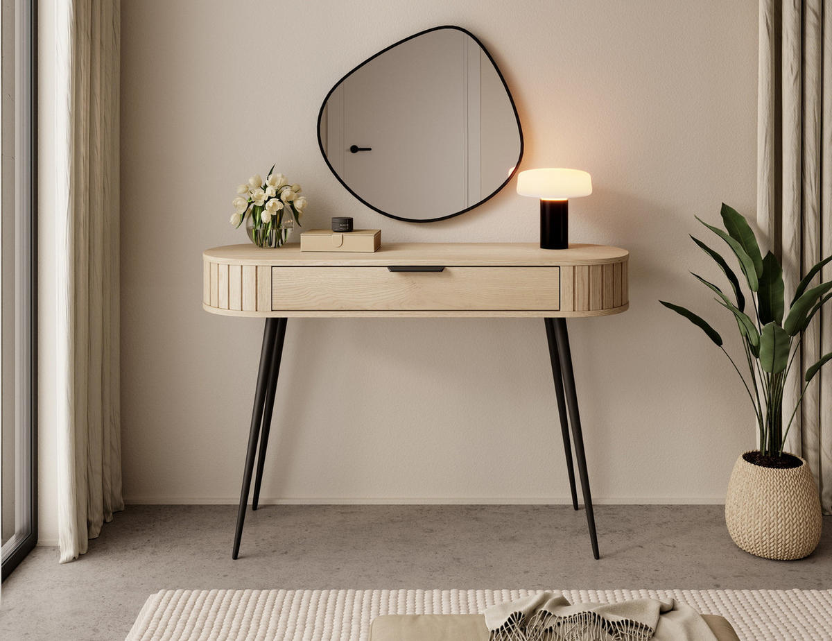 SCHMINKTISCH 120 cm mit Schublade Delano, Eiche Cremona - Eichefarben, Holz (40/120/80cm) - Emporius