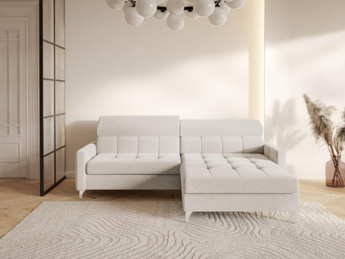 ECKSOFA Hellgrau BAMBINO Mit Verstellbaren Kopfstützen Rechts - Hellgrau/Grau, Textil (174/223cm) - Sepro Meble