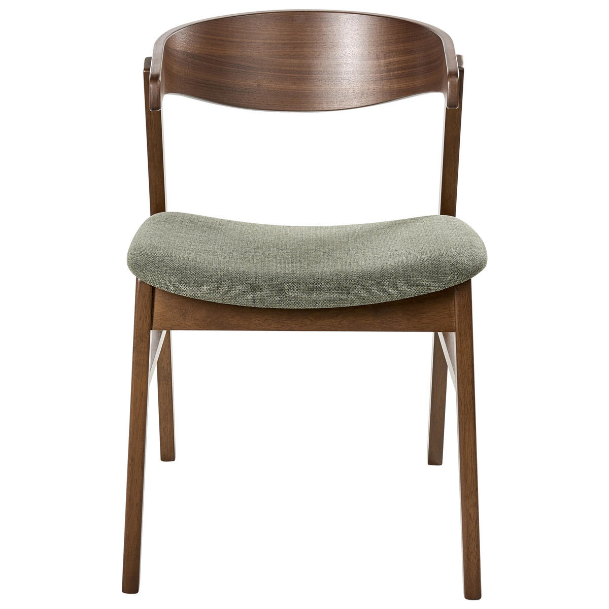 ESSZIMMERSTUHL 2er-Set Stoff Dunkelgrün/Braun Lilly - Braun/Grün, Holz (49/73/59cm) - Beliani