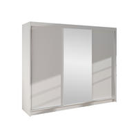 SCHWEBETÜRENSCHRANK Derby I - Weiß, Holzwerkstoff/Metall (200/215/58cm) - MIRJAN24
