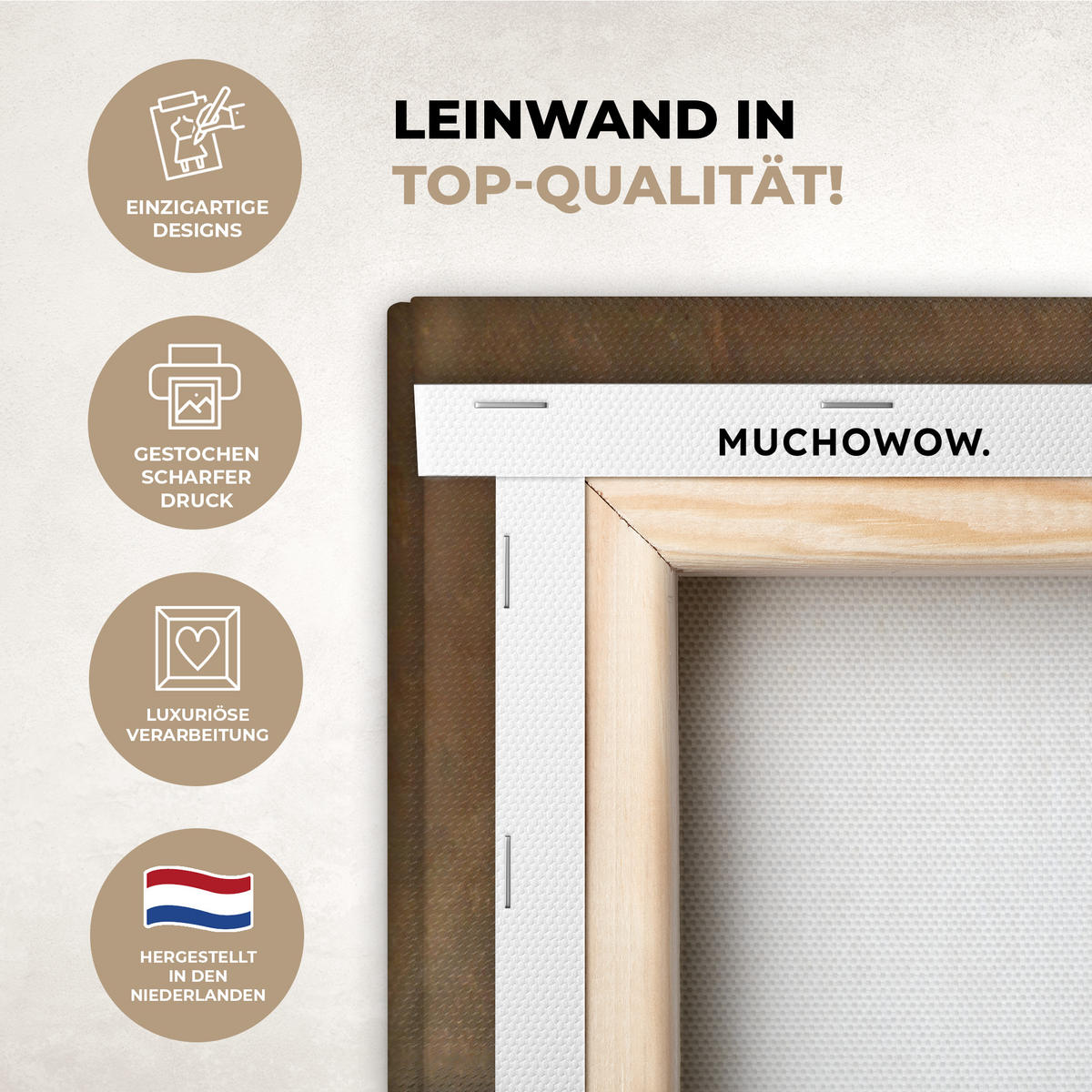 LEINWANDBILD Alte Meister - Blumen - Balthasar van der Ast 80x120 cm - Hellbraun, Textil (80/120cm) - MuchoWow