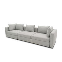 GARTENLOUNGE-SOFA 3-Sitzer Bozhana 312x67x96 mit Outdoorbezug silber - Silberfarben, Kunststoff (312/67/96cm) - 58aufmkessel