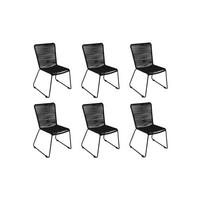 GARTENSTUHL 6ER-SET ISRA - Schwarz, Textil/Metall (58/88/55cm) - SAM