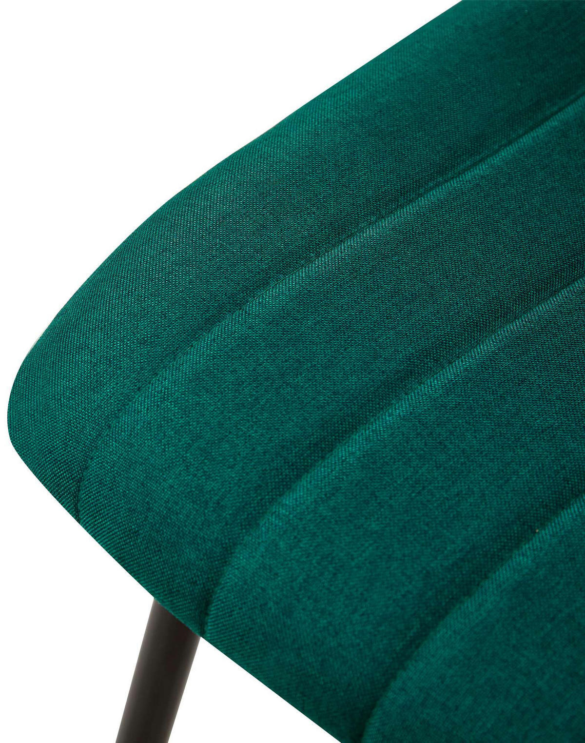 STUHL 4er Set Stoff Dunkelgrün - Dunkelgrün/Schwarz, Textil/Metall (45/88/53cm) - CLP