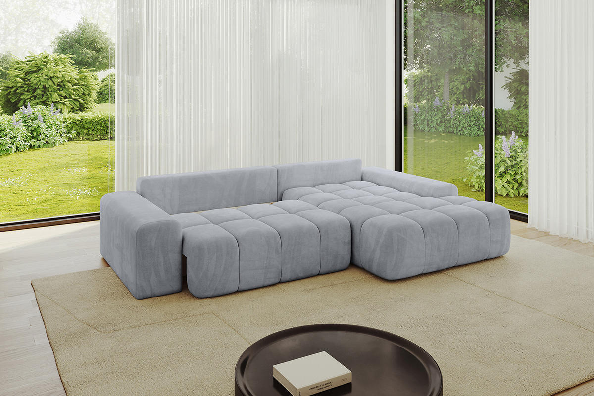 ECKSOFA Ottomane Rechts ENSI-L - 267x164x88 cm Titanfarben - Titanfarben, Holzwerkstoff/Kunststoff (164/267cm) - ALTDECOR