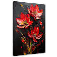 WANDBILD rot bemalte mohnblumen - Rot, Textil (40/60cm) - Feeby