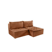 ECKSOFA Schlafsofa Amalia In Raven - Rotbraun, Holzwerkstoff/Textil (200/140cm) - Fun Möbel