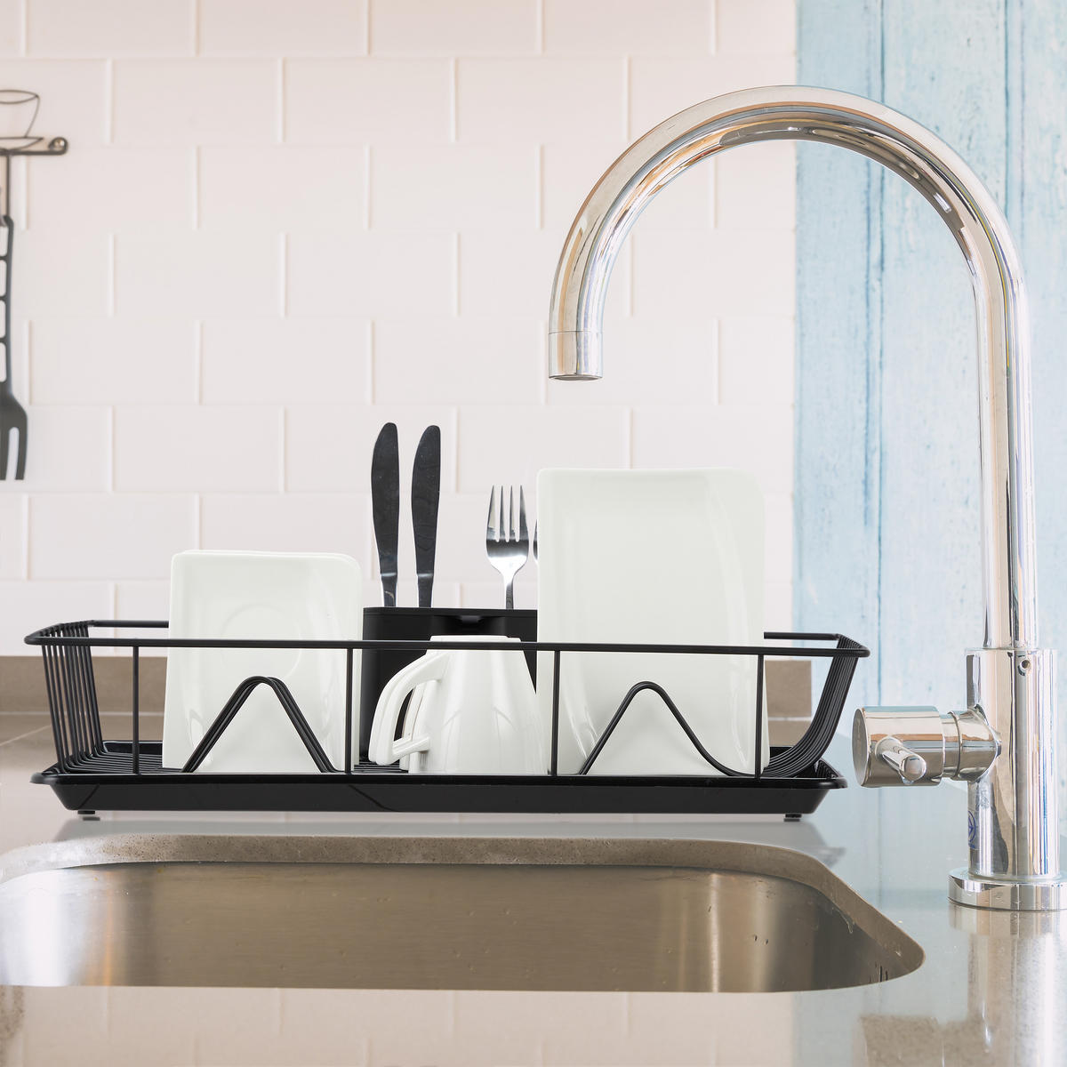 ABTROPFGESTELL - Schwarz, Kunststoff/Metall (48/11/31.5cm) - Relaxdays