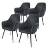 STUHL Samt grau 4er Set - Dunkelgrau, Metall (60/84/58cm) - ML-DESIGN