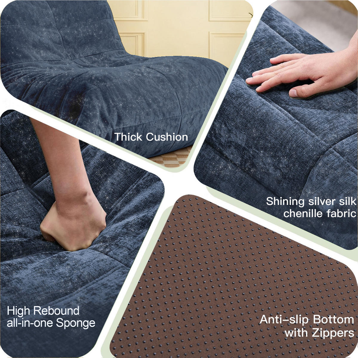CANAPEA extensibilă, pat multifuncțional 90x200 cu birou extensibil - albastru, material textil (90/80/100cm) - Urban Meuble